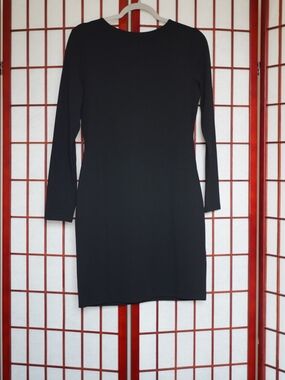H&M | Dresses | Hm Size 2 Black Mini Dress Long Sleeve Backless Bodycon Short Fitted